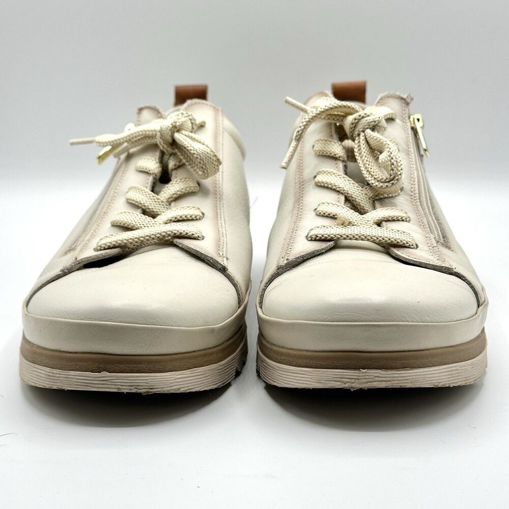 Pikolinos Vigo Zip Up Lace Up Leather Oxford Sneakers in Nata Size 42 EU / US 11 - Picture 2 of 14